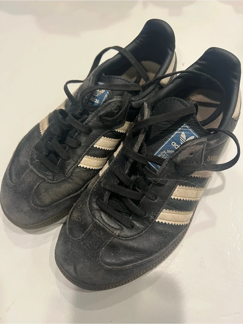Adidas Samba Classic Black & White Leather Sneakers Vintage Style